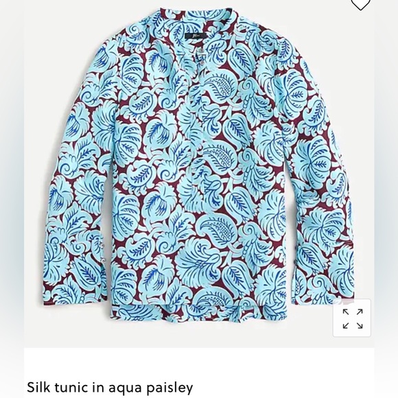 J. Crew Tops - J Crew silk crepe popover shirt. Button half-placket and cuffs. NWT Sz M